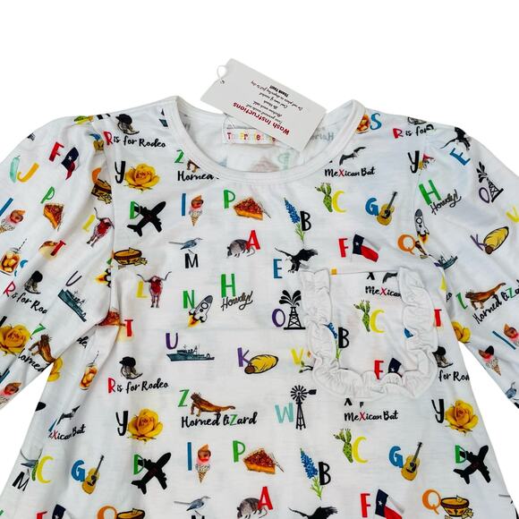 NWT The Printed Press 5-6T Texas ABC Dress - Picture 2 of 4